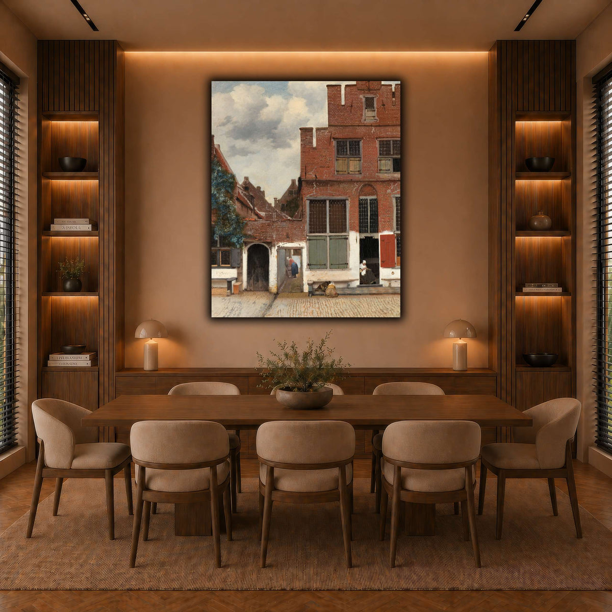 Johannes_Vermeer_-_Gezicht_op_huizen_in_Delft,_bekend_als__Het_straatje warm-dining room