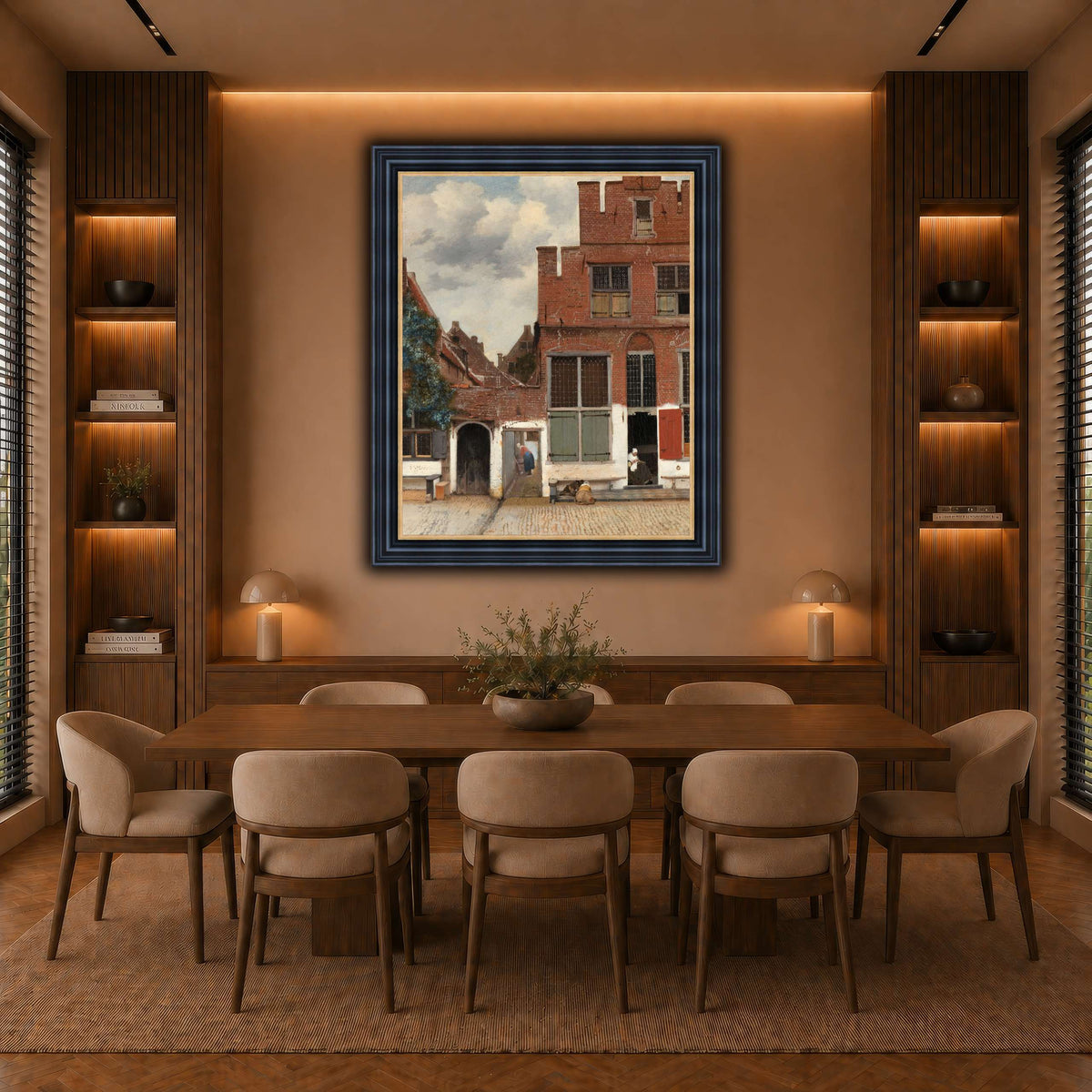 Johannes_Vermeer_-_Gezicht_op_huizen_in_Delft,_bekend_als__Het_straatje warm-dining room