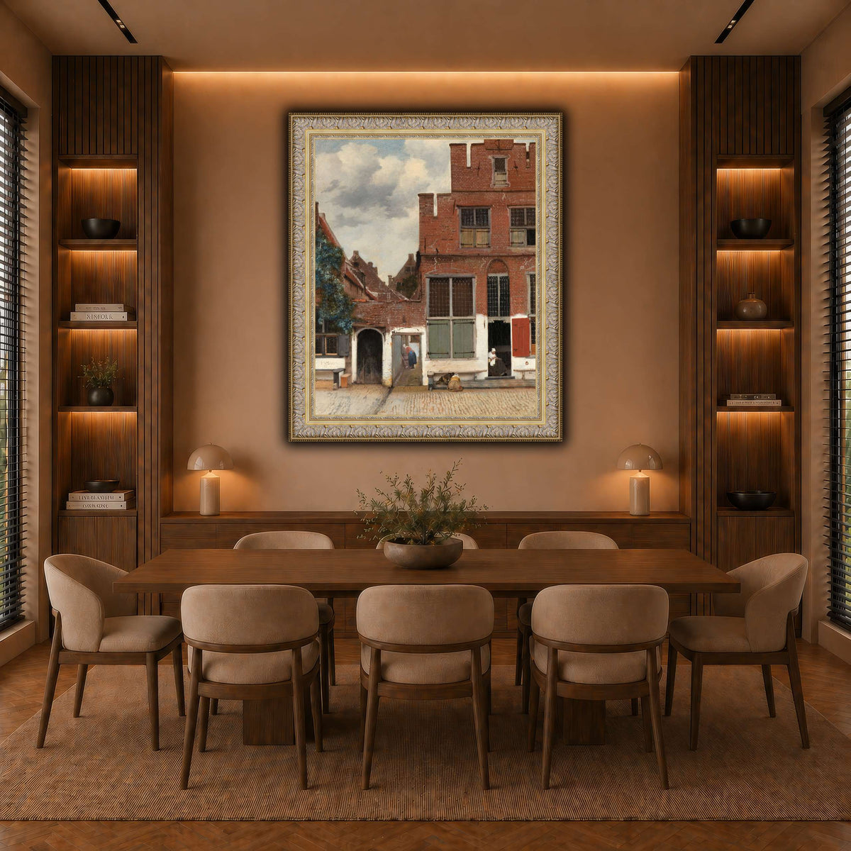 Johannes_Vermeer_-_Gezicht_op_huizen_in_Delft,_bekend_als__Het_straatje warm-dining room