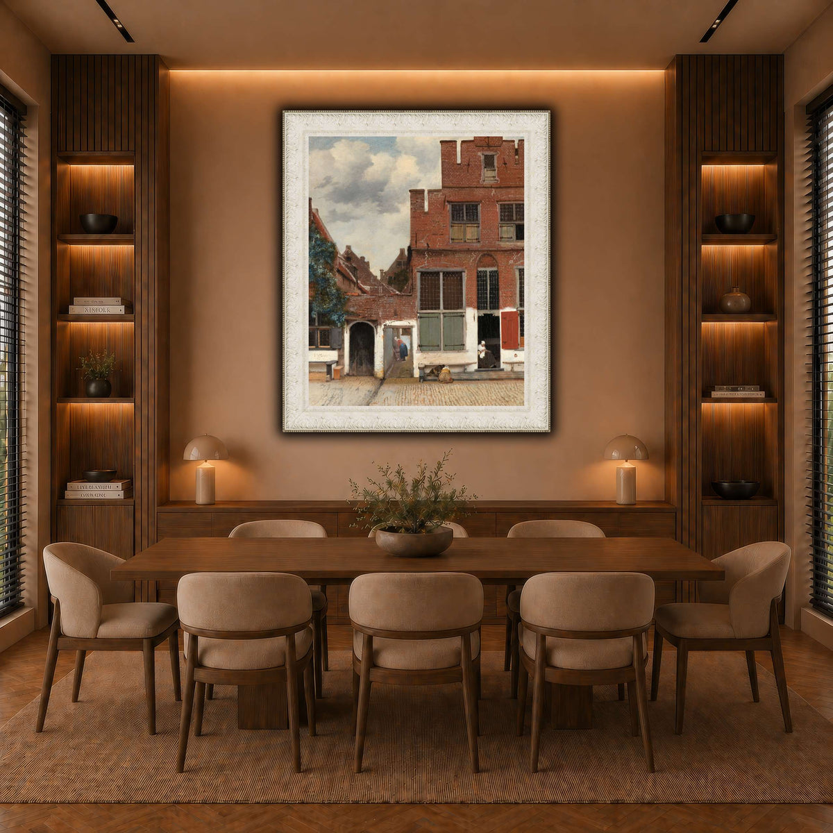 Johannes_Vermeer_-_Gezicht_op_huizen_in_Delft,_bekend_als__Het_straatje warm-dining room