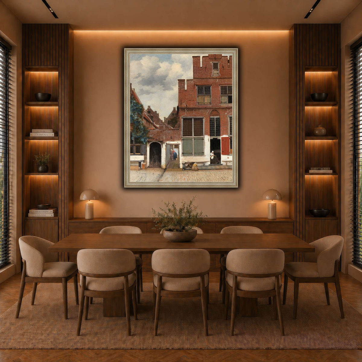 Johannes_Vermeer_-_Gezicht_op_huizen_in_Delft,_bekend_als__Het_straatje warm-dining room