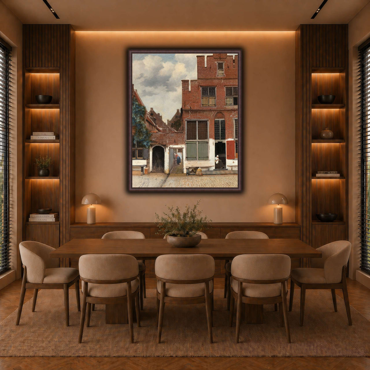 Johannes_Vermeer_-_Gezicht_op_huizen_in_Delft,_bekend_als__Het_straatje warm-dining room