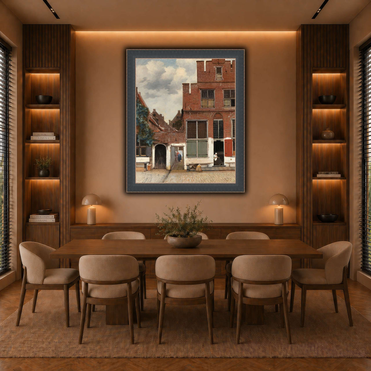 Johannes_Vermeer_-_Gezicht_op_huizen_in_Delft,_bekend_als__Het_straatje warm-dining room