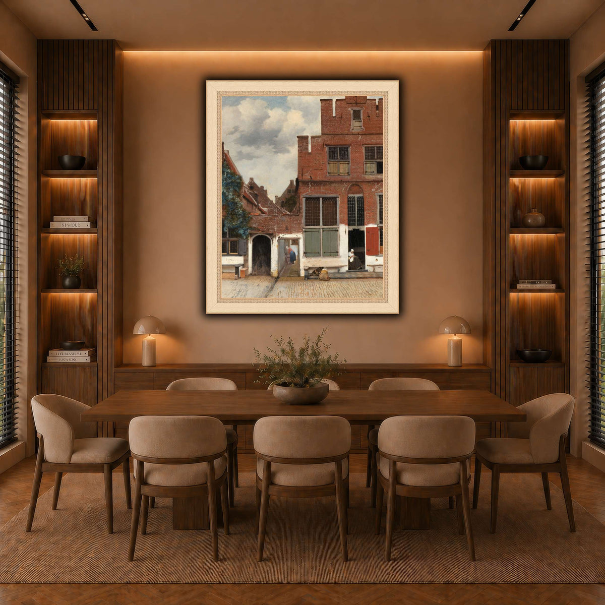 Johannes_Vermeer_-_Gezicht_op_huizen_in_Delft,_bekend_als__Het_straatje warm-dining room