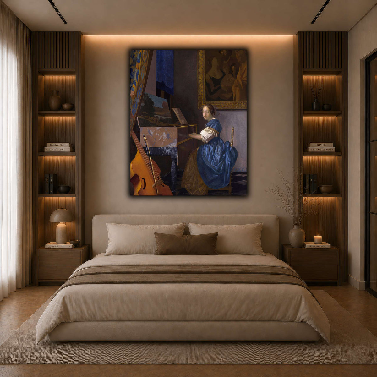 Johannes_Vermeer_-_Zittende_Klavecimbelspeelster dark neutral-bedroom