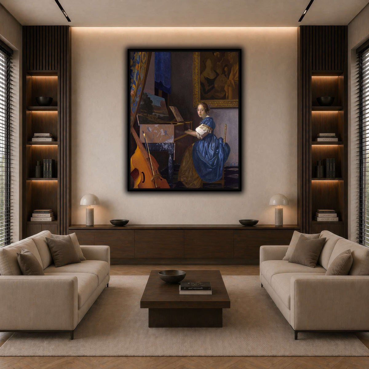 Johannes_Vermeer_-_Zittende_Klavecimbelspeelster dark neutral-living room