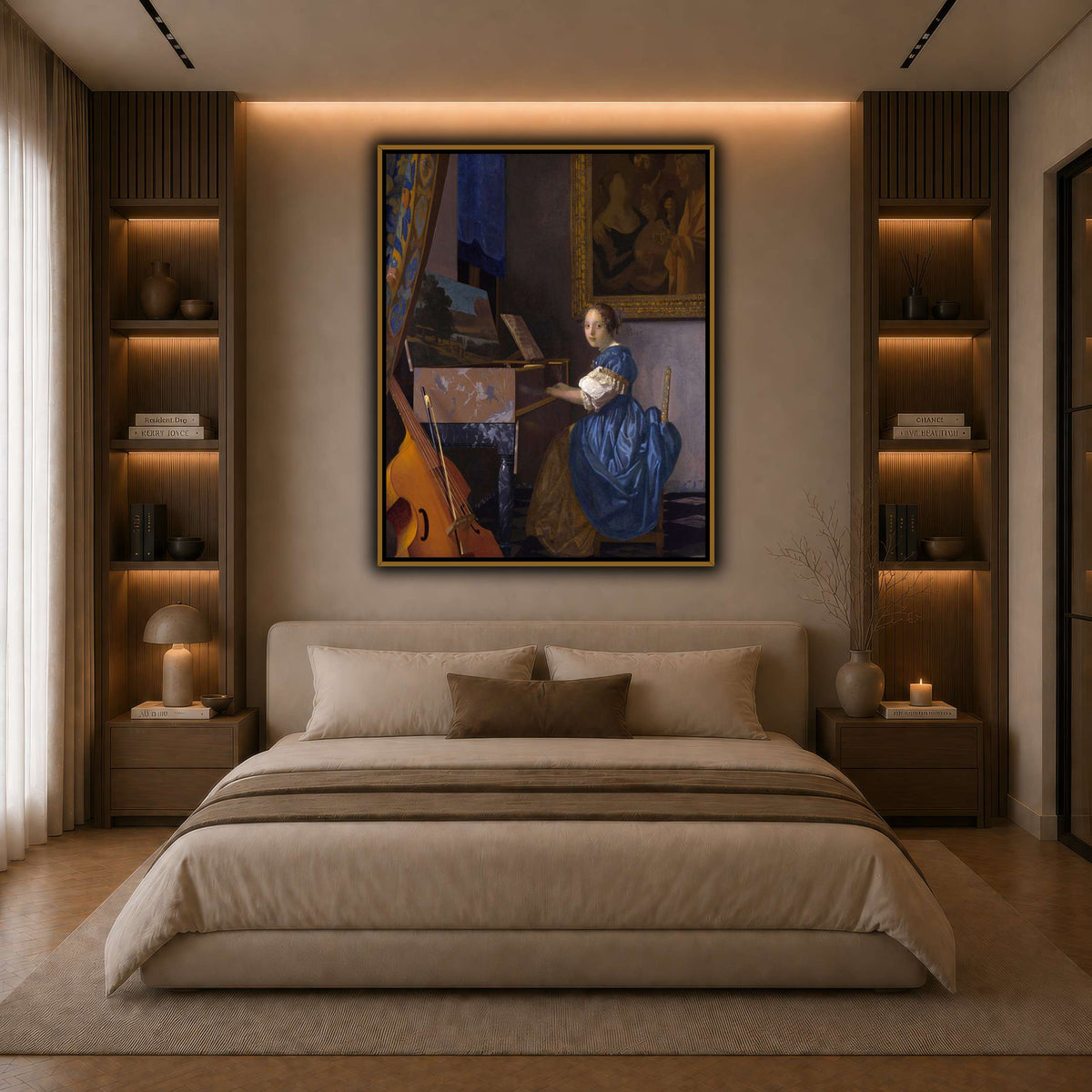 Johannes_Vermeer_-_Zittende_Klavecimbelspeelster dark neutral-bedroom