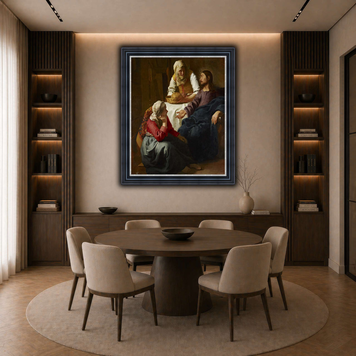 Johannes_(Jan)_Vermeer_-_Christ_in_the_House_of_Martha_and_Mary dark neutral-dining room