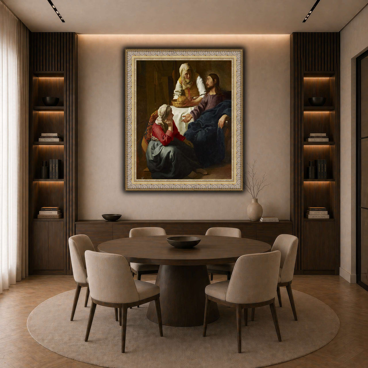 Johannes_(Jan)_Vermeer_-_Christ_in_the_House_of_Martha_and_Mary dark neutral-dining room