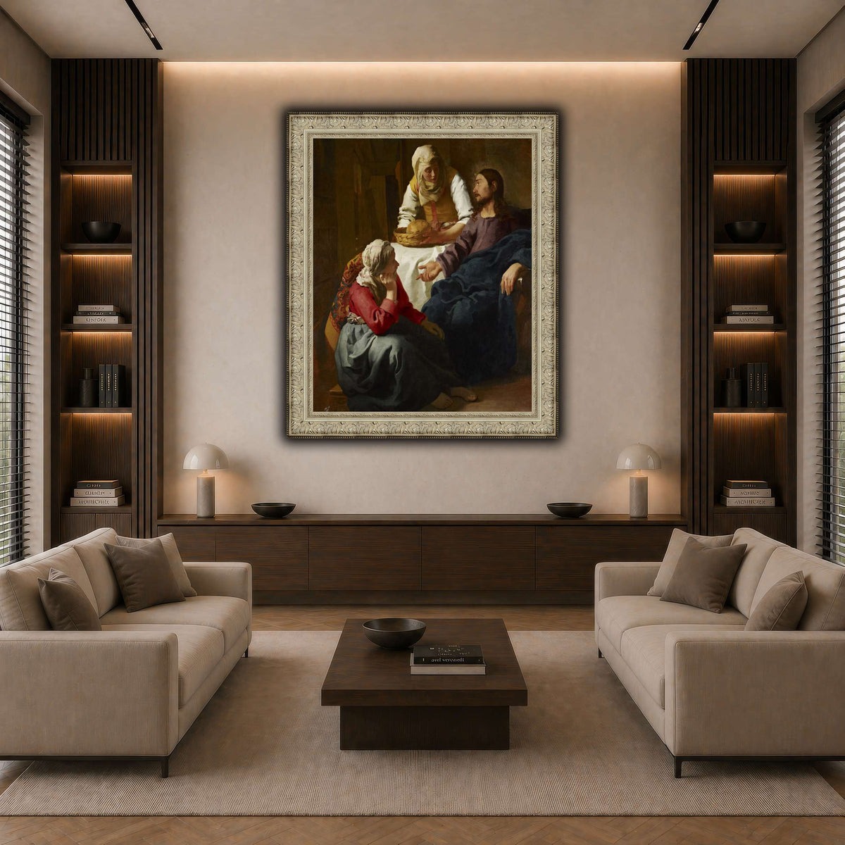 Johannes_(Jan)_Vermeer_-_Christ_in_the_House_of_Martha_and_Mary dark neutral-living room