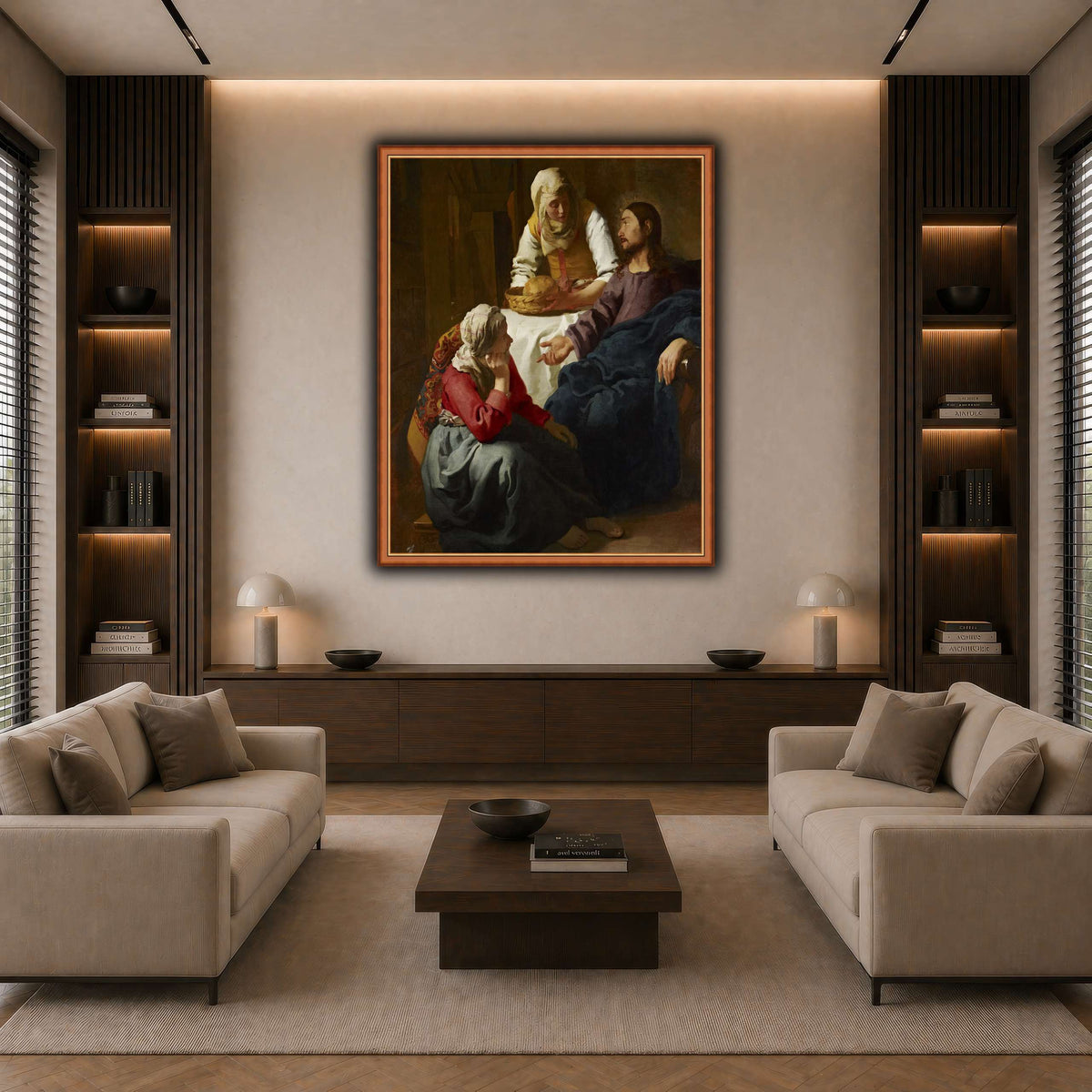 Johannes_(Jan)_Vermeer_-_Christ_in_the_House_of_Martha_and_Mary dark neutral-living room