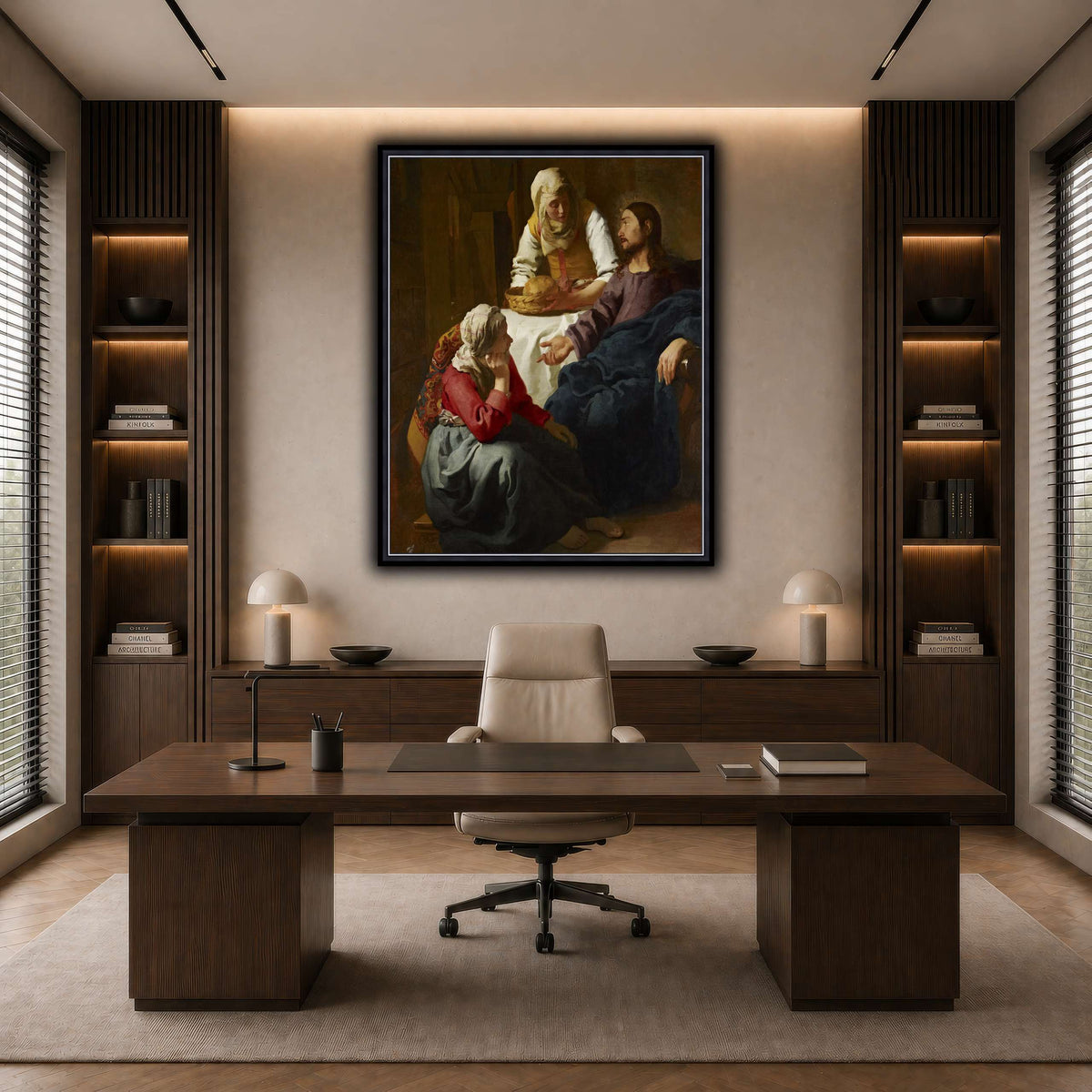 Johannes_(Jan)_Vermeer_-_Christ_in_the_House_of_Martha_and_Mary dark neutral-office