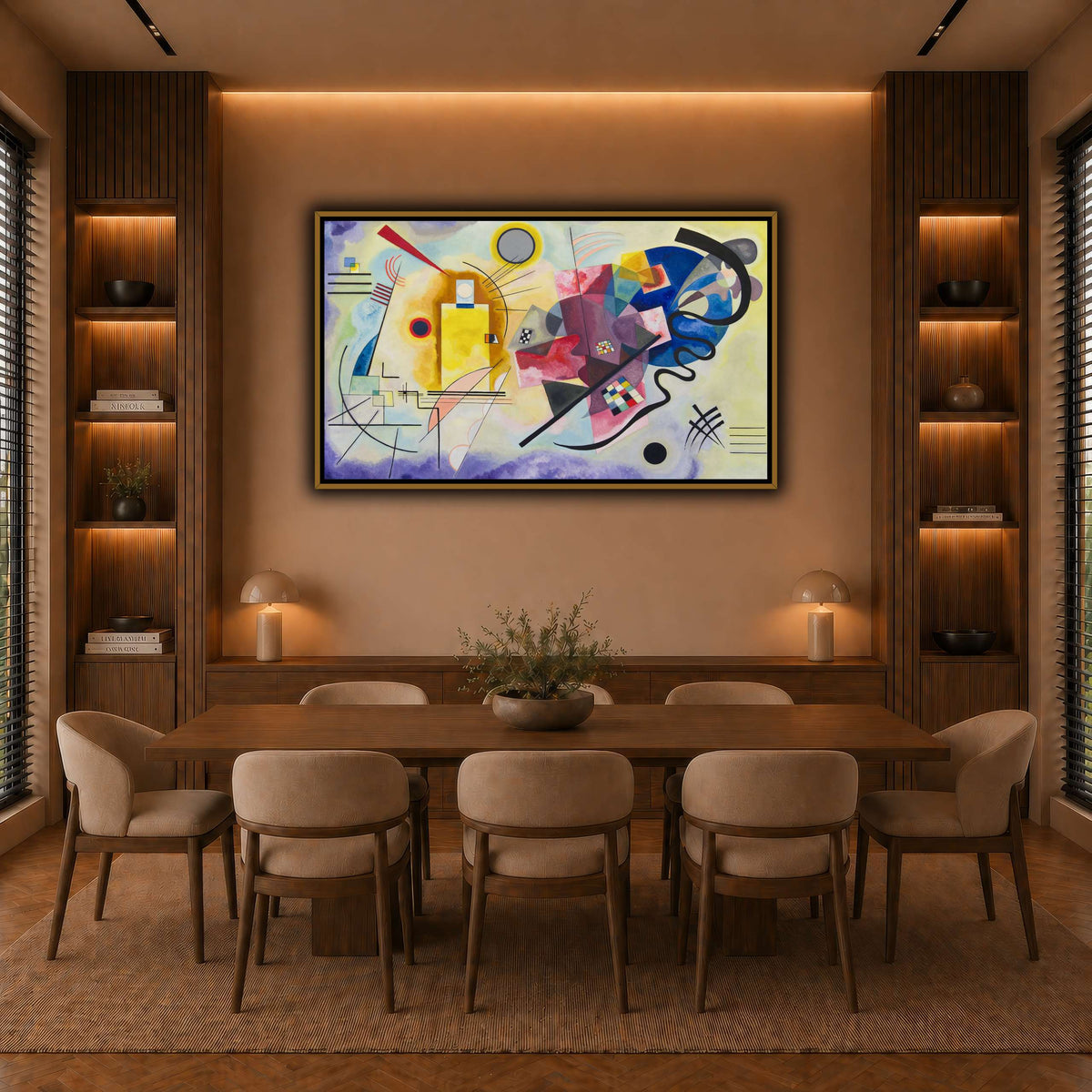 Kandinsky_-_Jaune_Rouge_Bleu warm-dining room