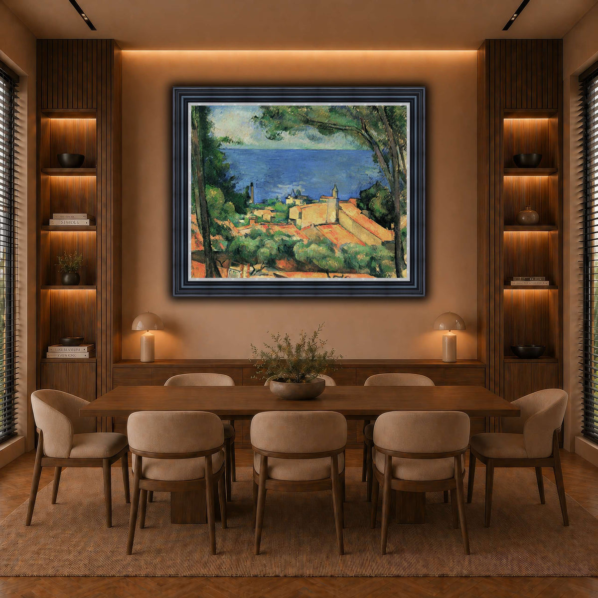 L'Estaque_aux_toits_rouges_Paul_Cezanne warm-dining room