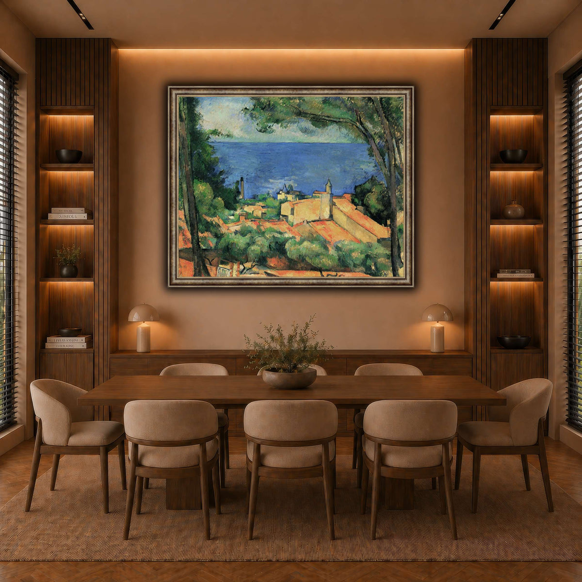 L'Estaque_aux_toits_rouges_Paul_Cezanne warm-dining room