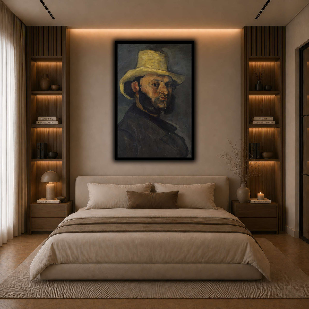 L'Homme_au_chapeau_de_paille,_Paul_Cezanne dark neutral-bedroom