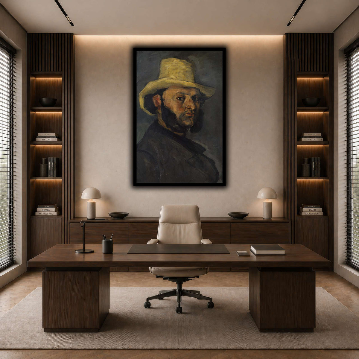 L'Homme_au_chapeau_de_paille,_Paul_Cezanne dark neutral-office