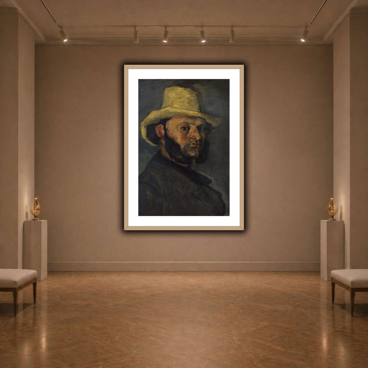 L'Homme_au_chapeau_de_paille,_Paul_Cezanne dark neutral-agallery