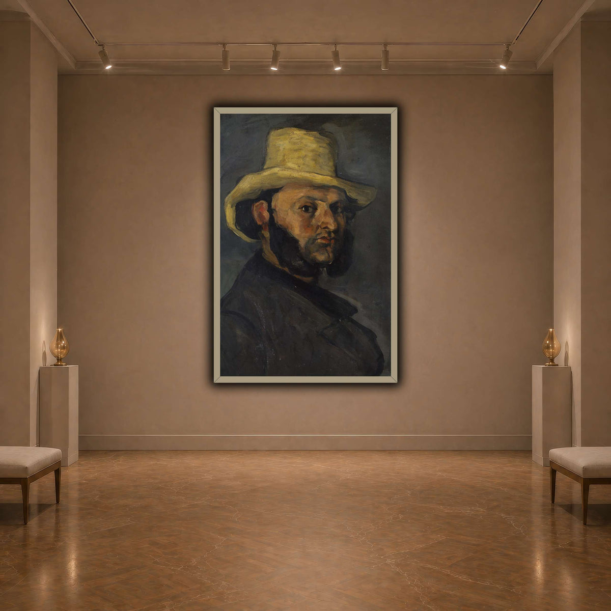 L'Homme_au_chapeau_de_paille,_Paul_Cezanne dark neutral-agallery