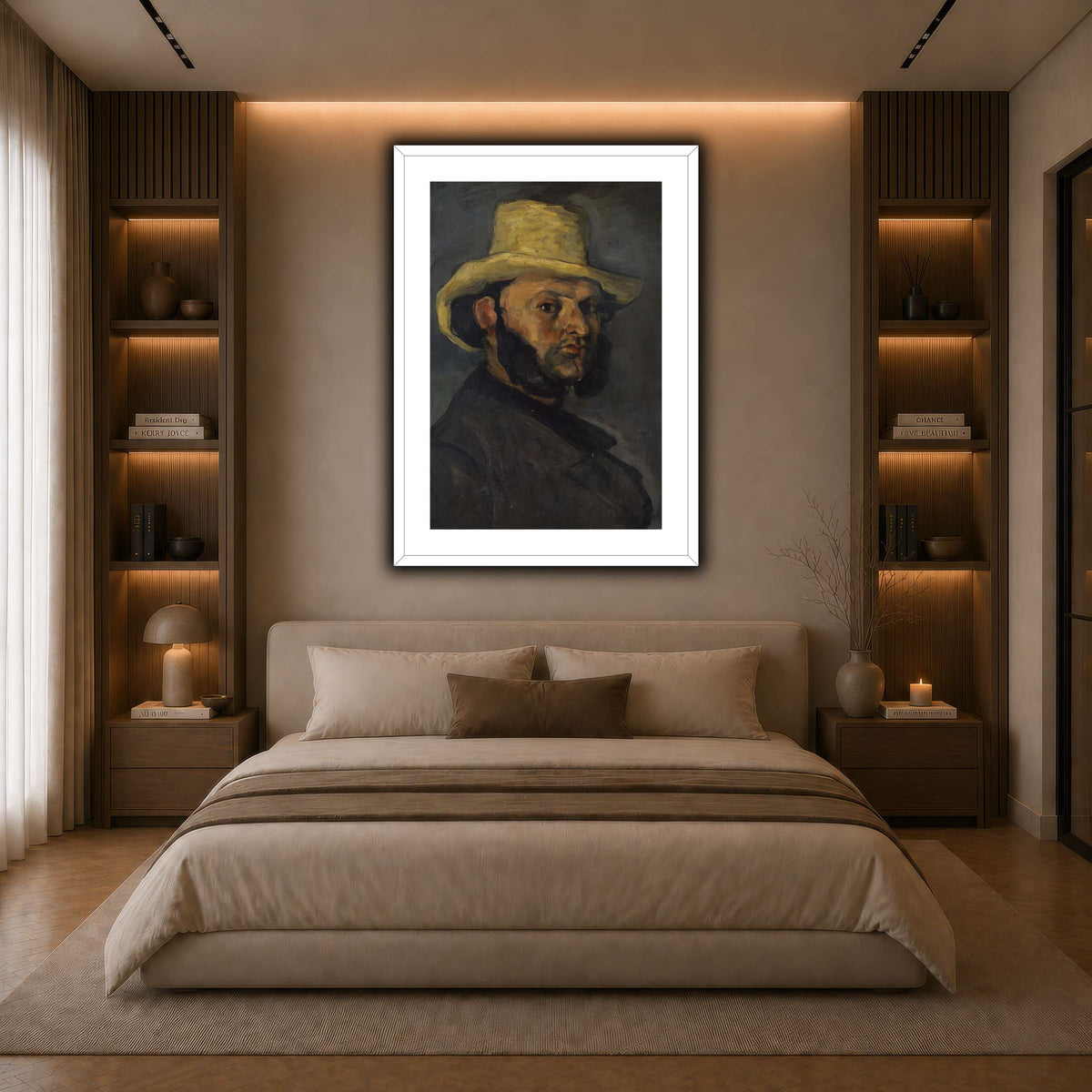 L'Homme_au_chapeau_de_paille,_Paul_Cezanne dark neutral-bedroom