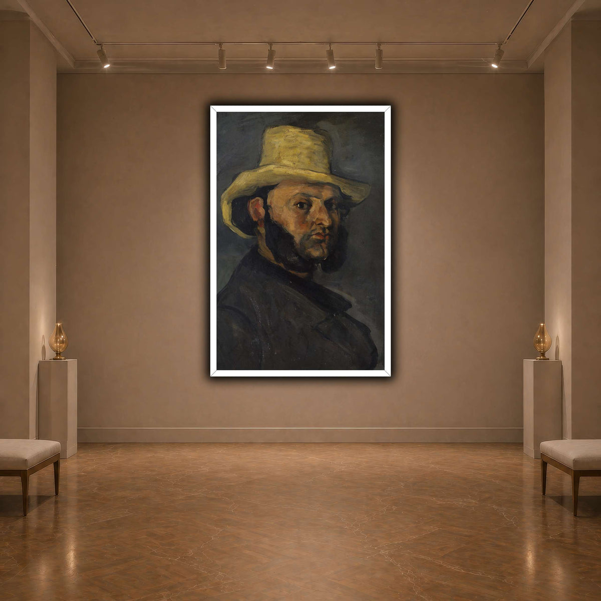 L'Homme_au_chapeau_de_paille,_Paul_Cezanne dark neutral-agallery