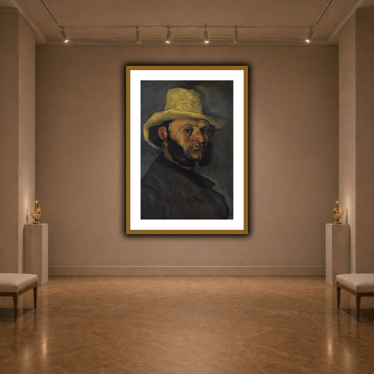 L'Homme_au_chapeau_de_paille,_Paul_Cezanne dark neutral-agallery