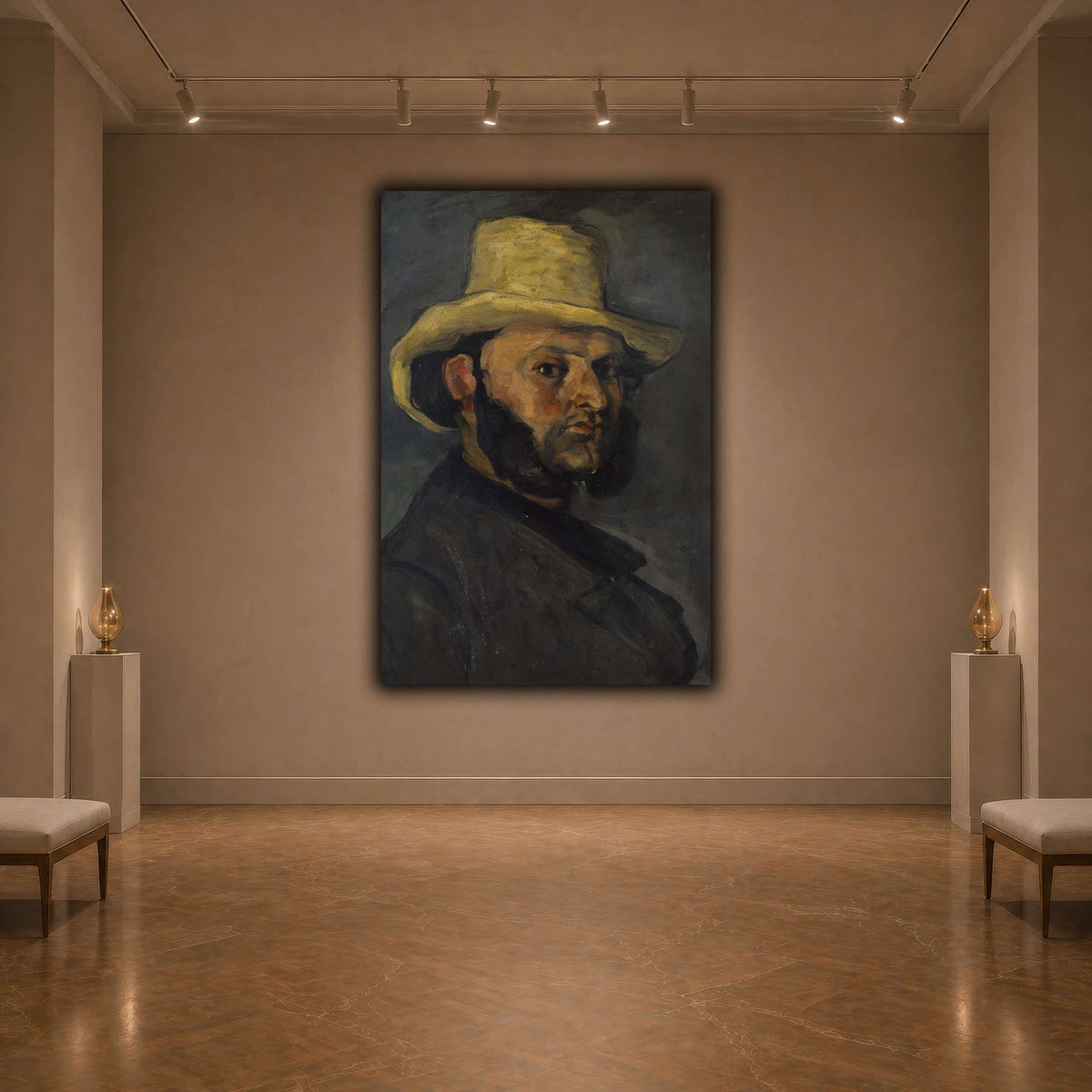 L'Homme_au_chapeau_de_paille,_Paul_Cezanne dark neutral-agallery