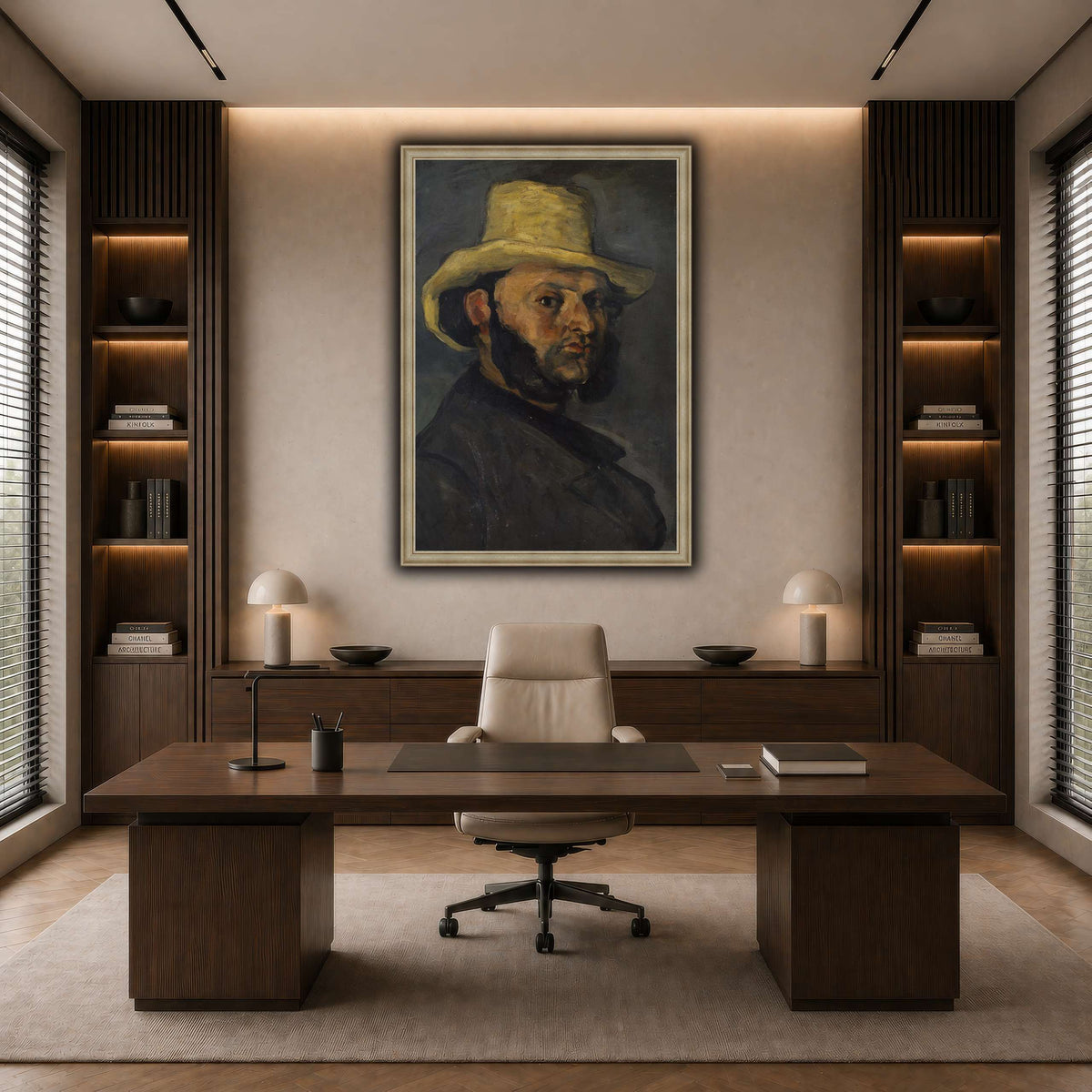 L'Homme_au_chapeau_de_paille,_Paul_Cezanne dark neutral-office
