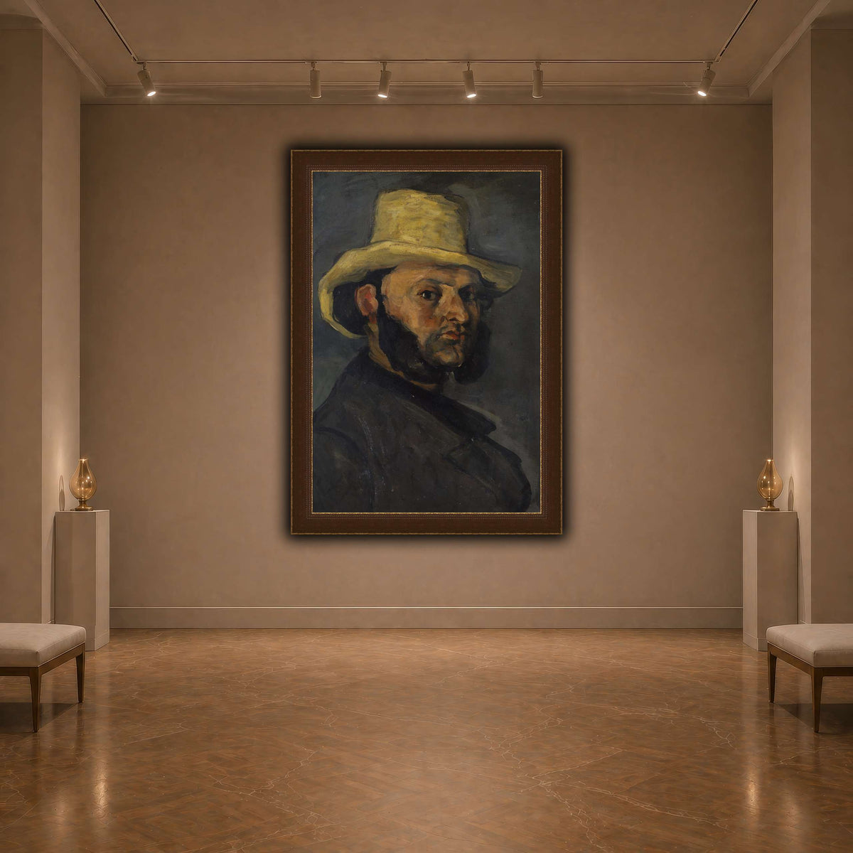 L'Homme_au_chapeau_de_paille,_Paul_Cezanne dark neutral-agallery