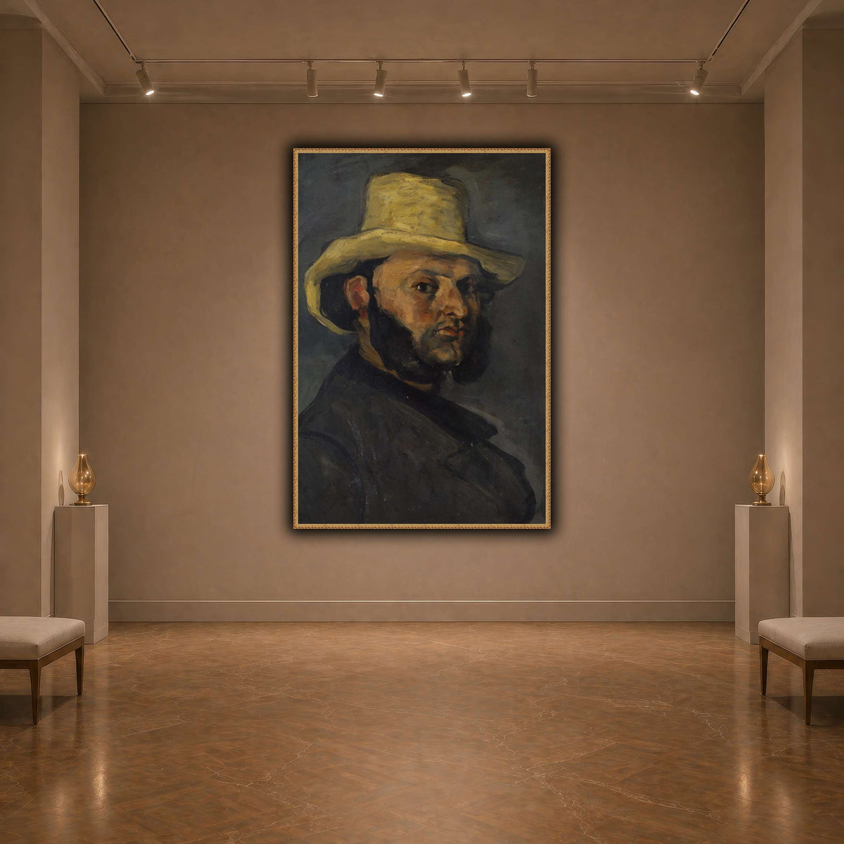 L'Homme_au_chapeau_de_paille,_Paul_Cezanne dark neutral-agallery