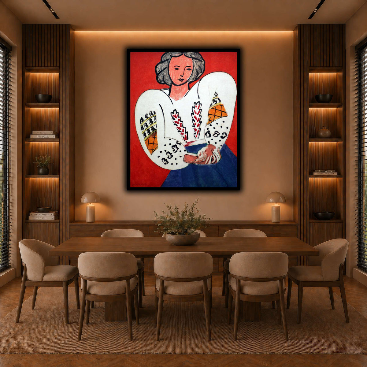 La_Blouse_Roumaine_Henri_Matisse warm-dining room