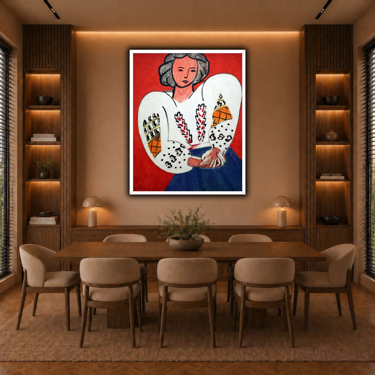 La_Blouse_Roumaine_Henri_Matisse warm-dining room
