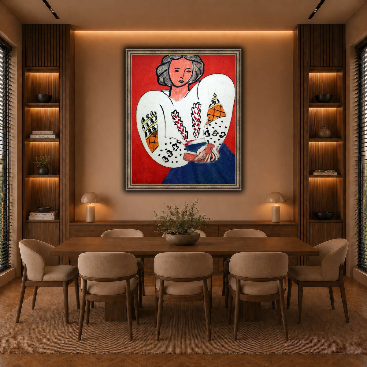 La_Blouse_Roumaine_Henri_Matisse warm-dining room