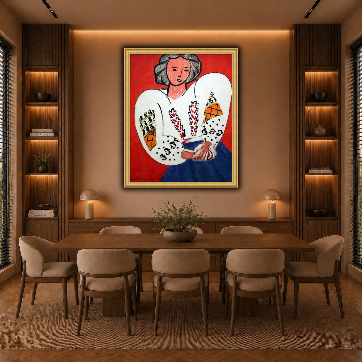 La_Blouse_Roumaine_Henri_Matisse warm-dining room