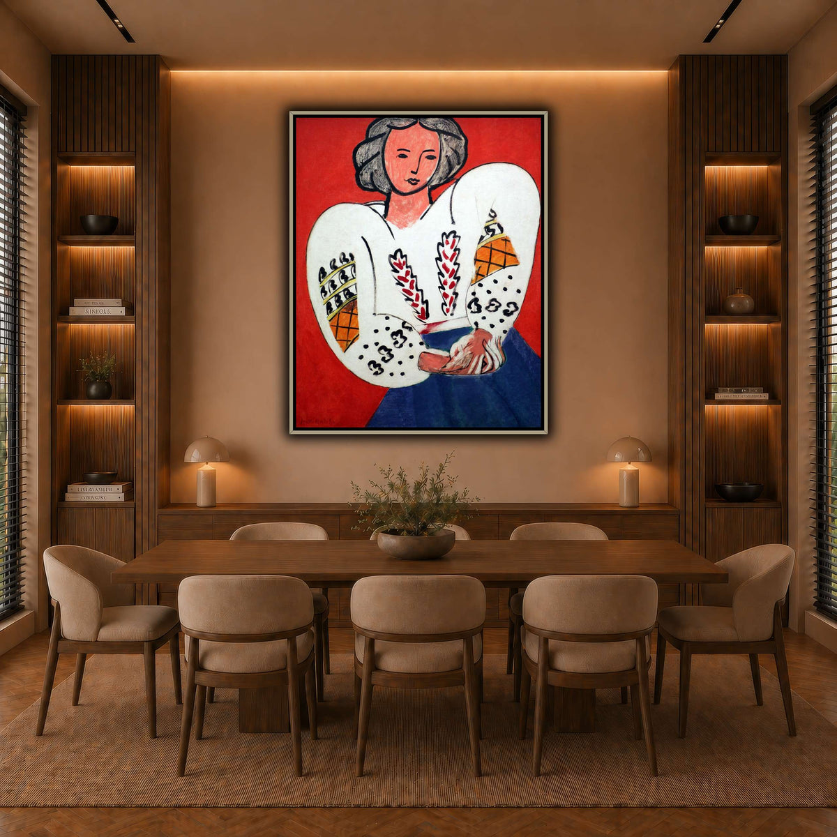 La_Blouse_Roumaine_Henri_Matisse warm-dining room