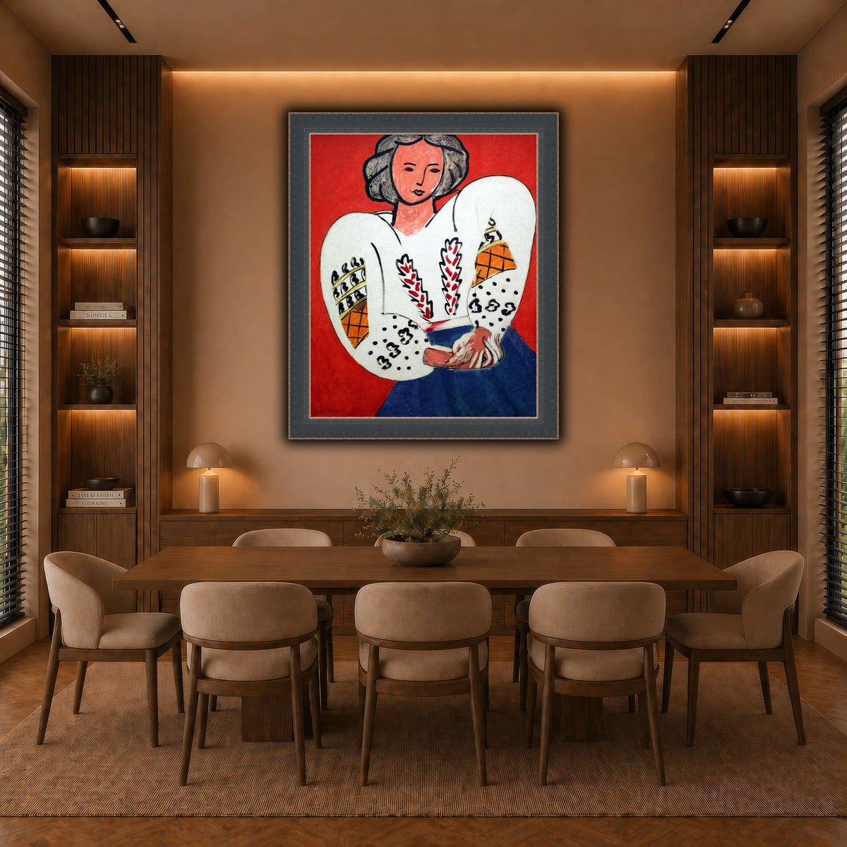 La_Blouse_Roumaine_Henri_Matisse warm-dining room
