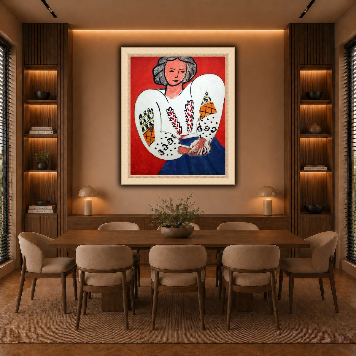 La_Blouse_Roumaine_Henri_Matisse warm-dining room