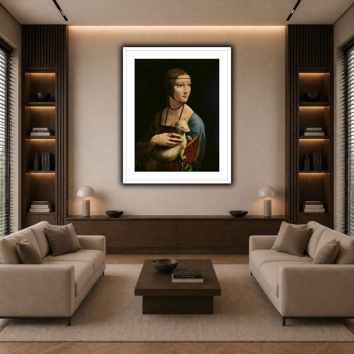 Lady_with_an_Ermine_-_Leonardo_da_Vinci dark neutral-living room