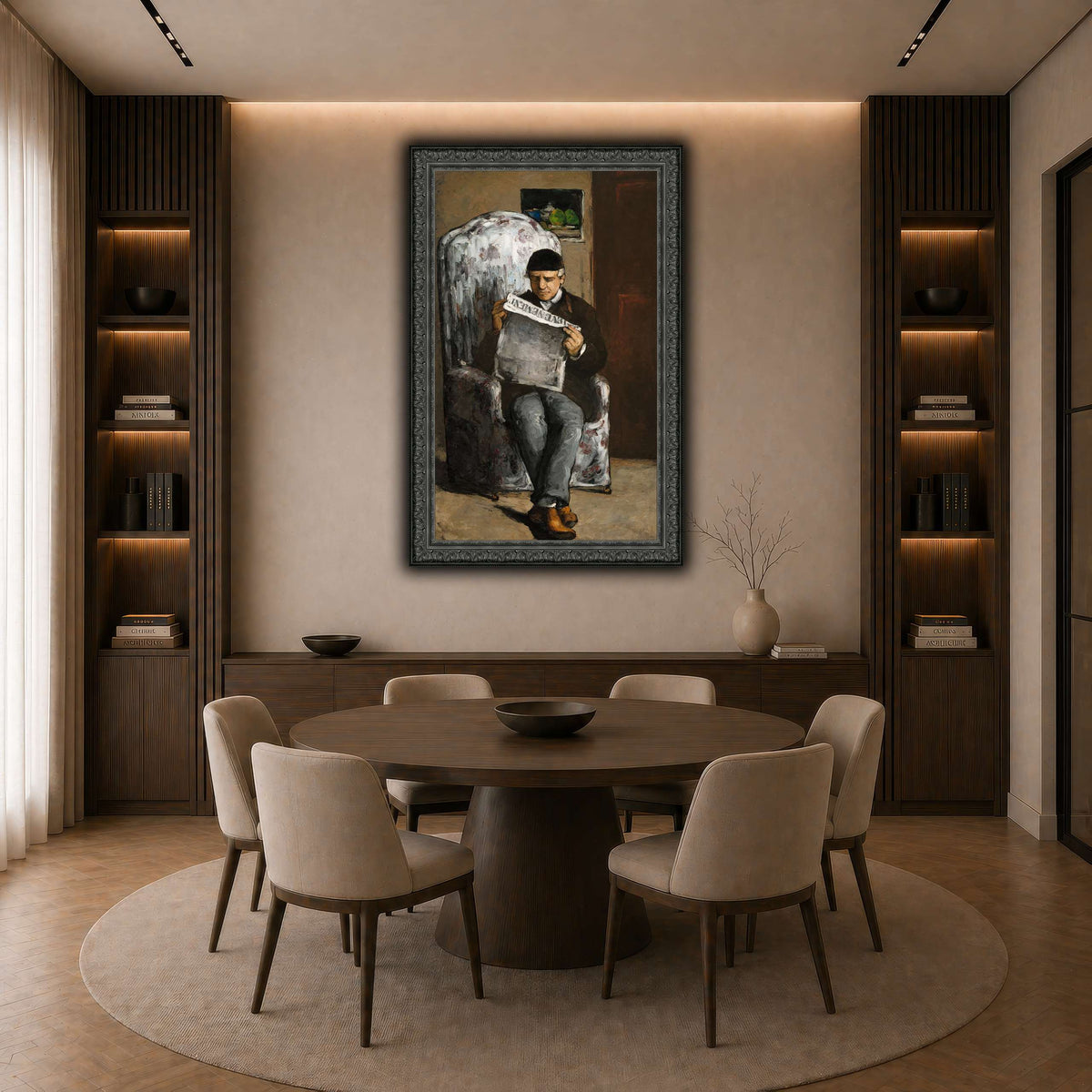 Le_Père_du_peintre,_lisant_L'Événement_Paul_Cezanne dark neutral-dining room