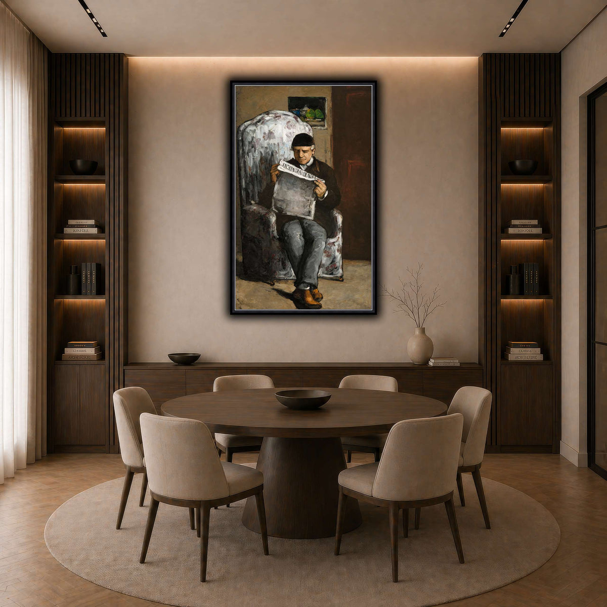 Le_Père_du_peintre,_lisant_L'Événement_Paul_Cezanne dark neutral-dining room