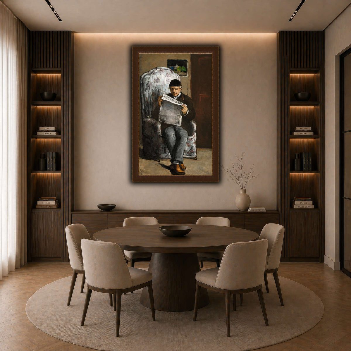 Le_Père_du_peintre,_lisant_L'Événement_Paul_Cezanne dark neutral-dining room