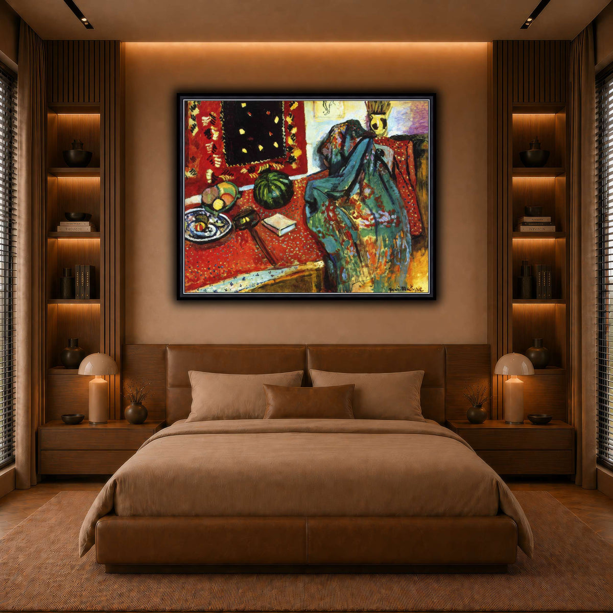 Le_Tapis_rouge,_Intérieur_au_tapis_rouge_Henri_Matisse warm-bedroom