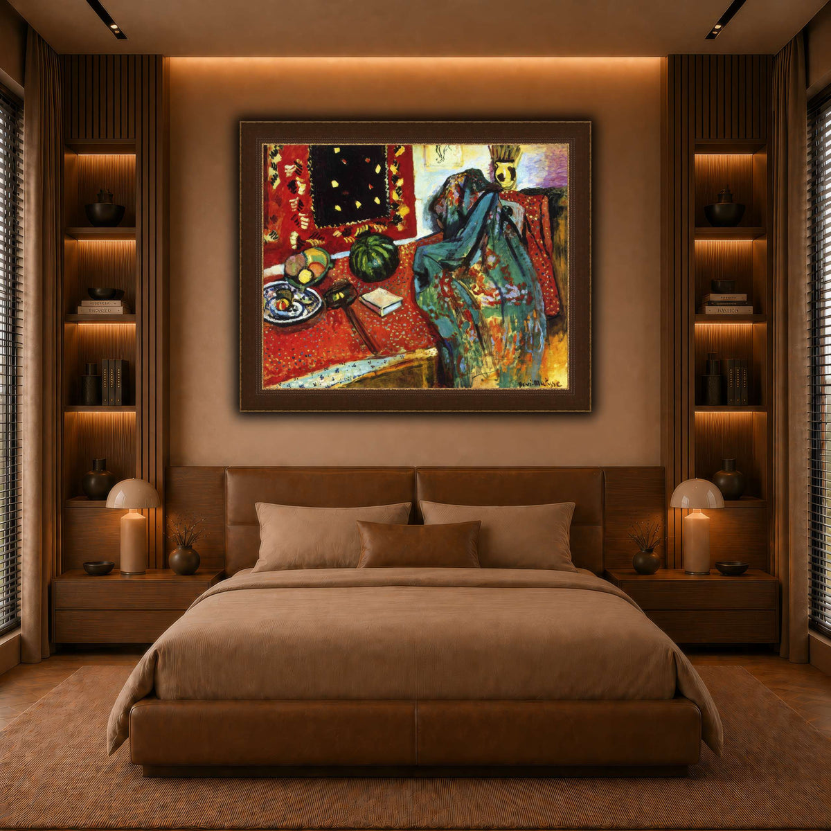 Le_Tapis_rouge,_Intérieur_au_tapis_rouge_Henri_Matisse warm-bedroom