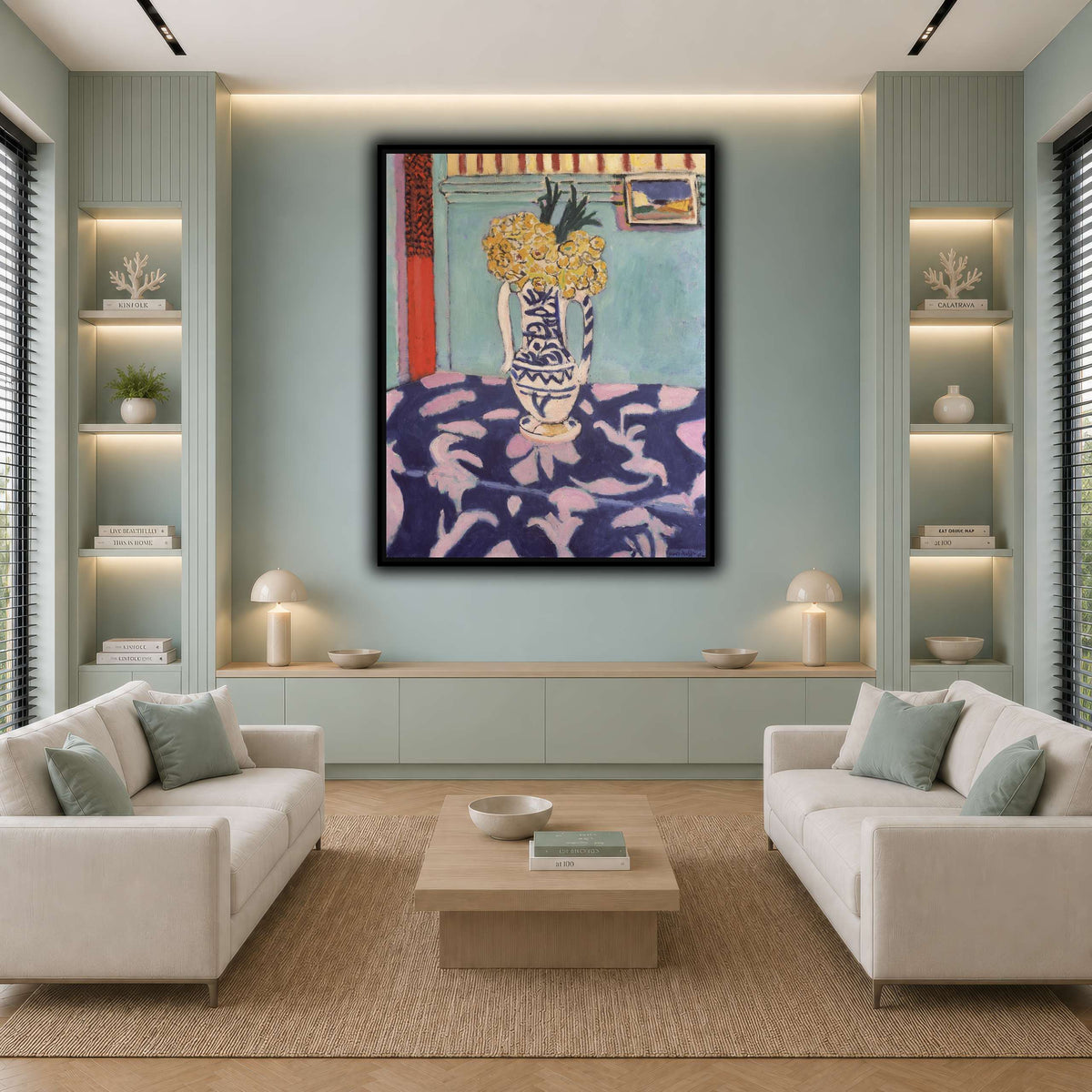 Les_coucous,_tapis_bleu_et_rose_Henri_Matisse cool-living room