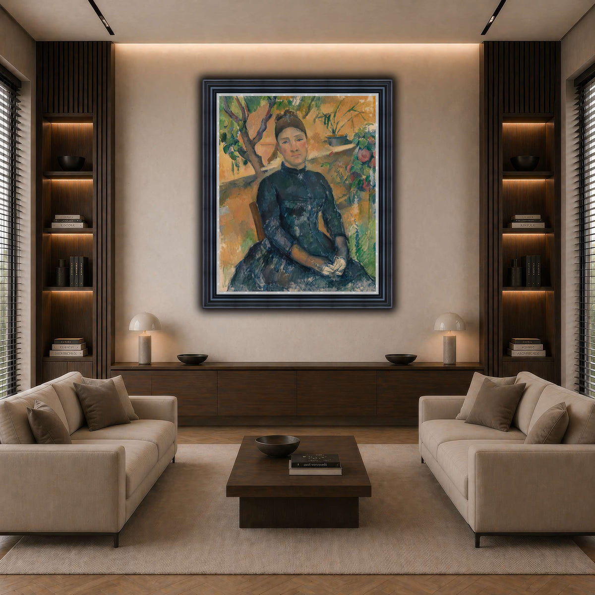 Madame_Cézanne__Paul_Cezanne dark neutral-living room
