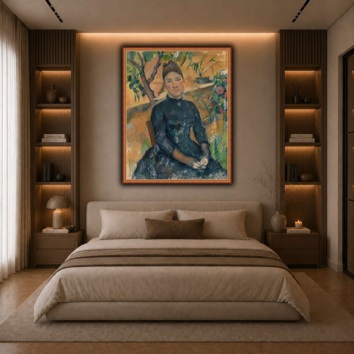 Madame_Cézanne__Paul_Cezanne dark neutral-bedroom