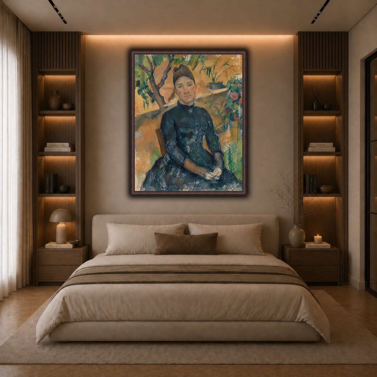 Madame_Cézanne__Paul_Cezanne dark neutral-bedroom