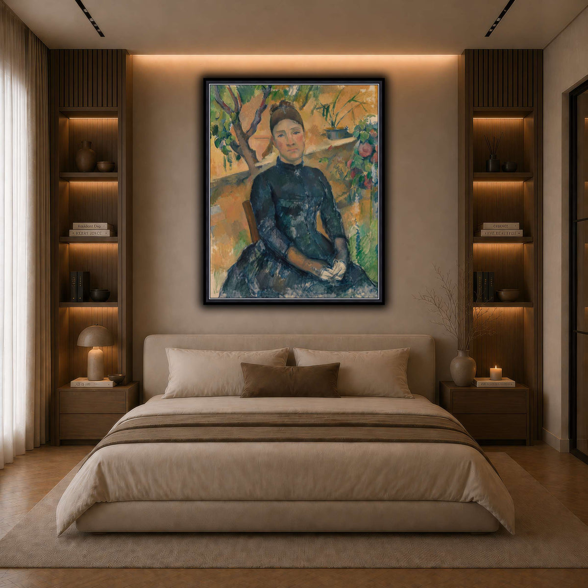 Madame_Cézanne__Paul_Cezanne dark neutral-bedroom