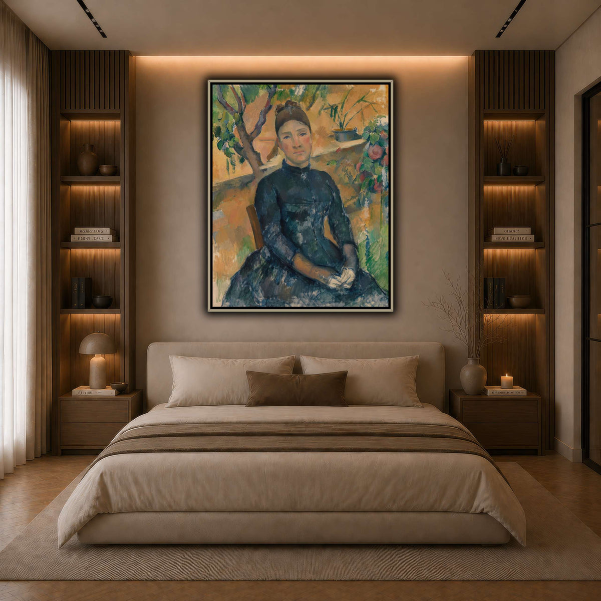 Madame_Cézanne__Paul_Cezanne dark neutral-bedroom