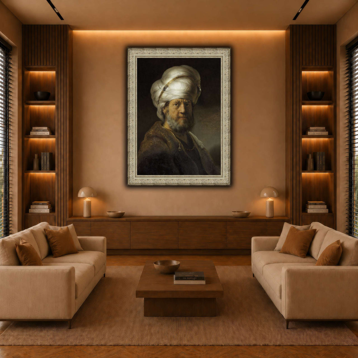 Man-in-Oriental-Clothing_Rembrandt-van-Rijn warm-living-room